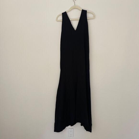Frame Black Maxi Dress Sleeveless double V neck Dress Women's Size Medium - Picture 4 of 4